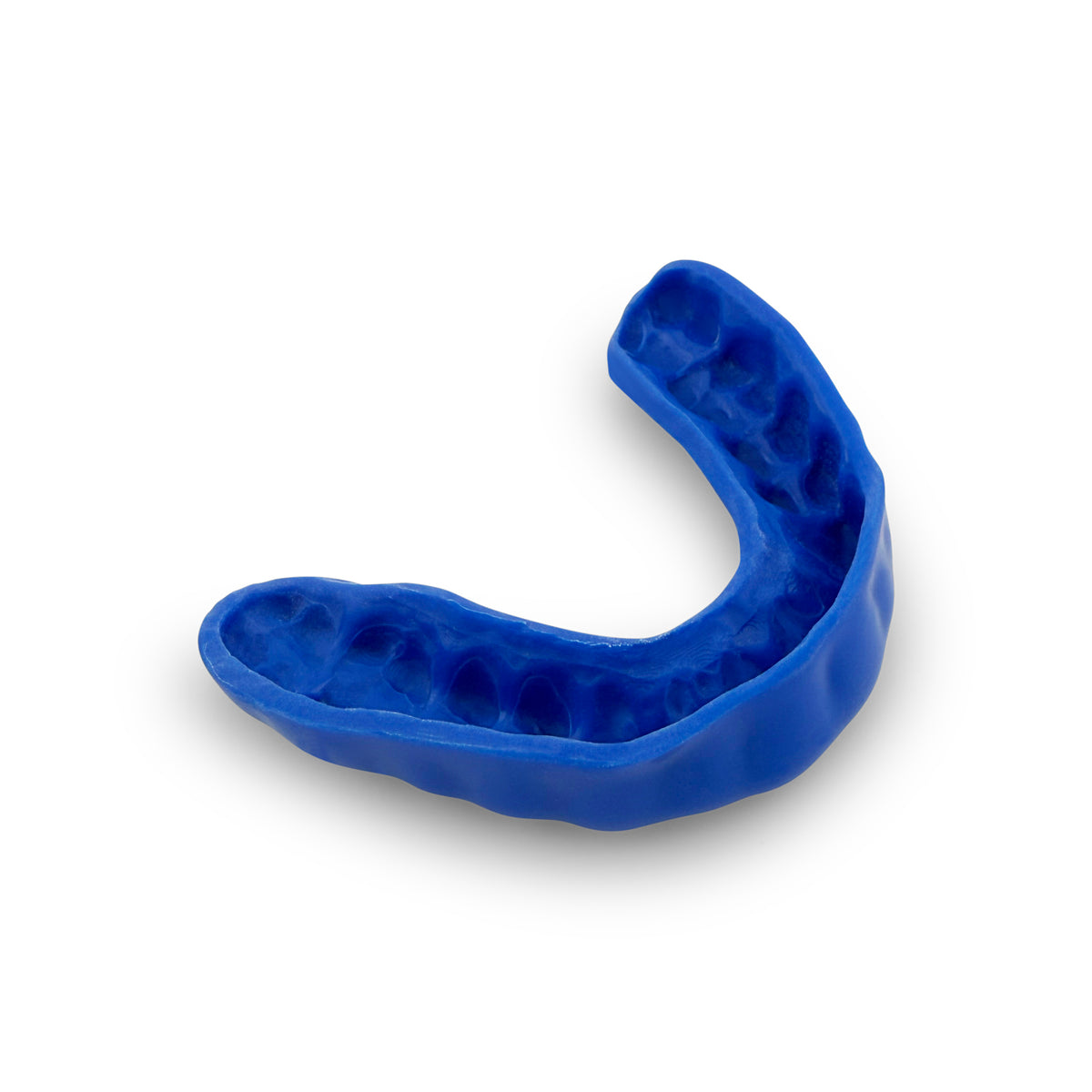 Finished blue SayCheeseClub custom sports mouthguard