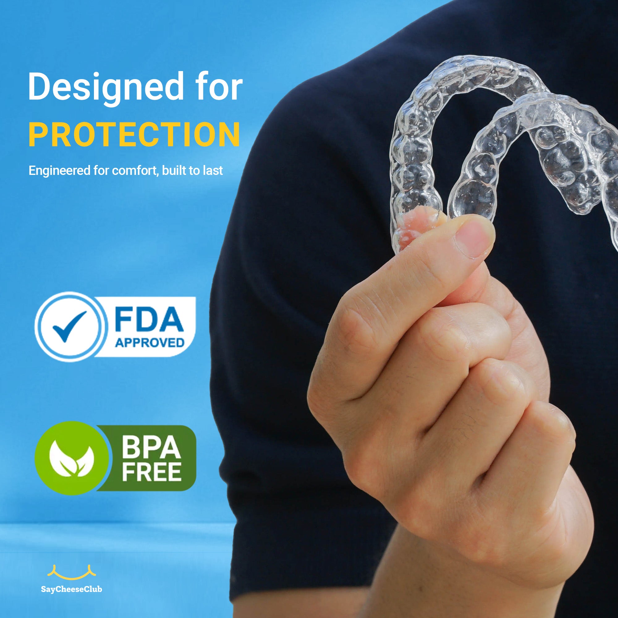 SayCheeseClub teeth grinding guards are designed for protection