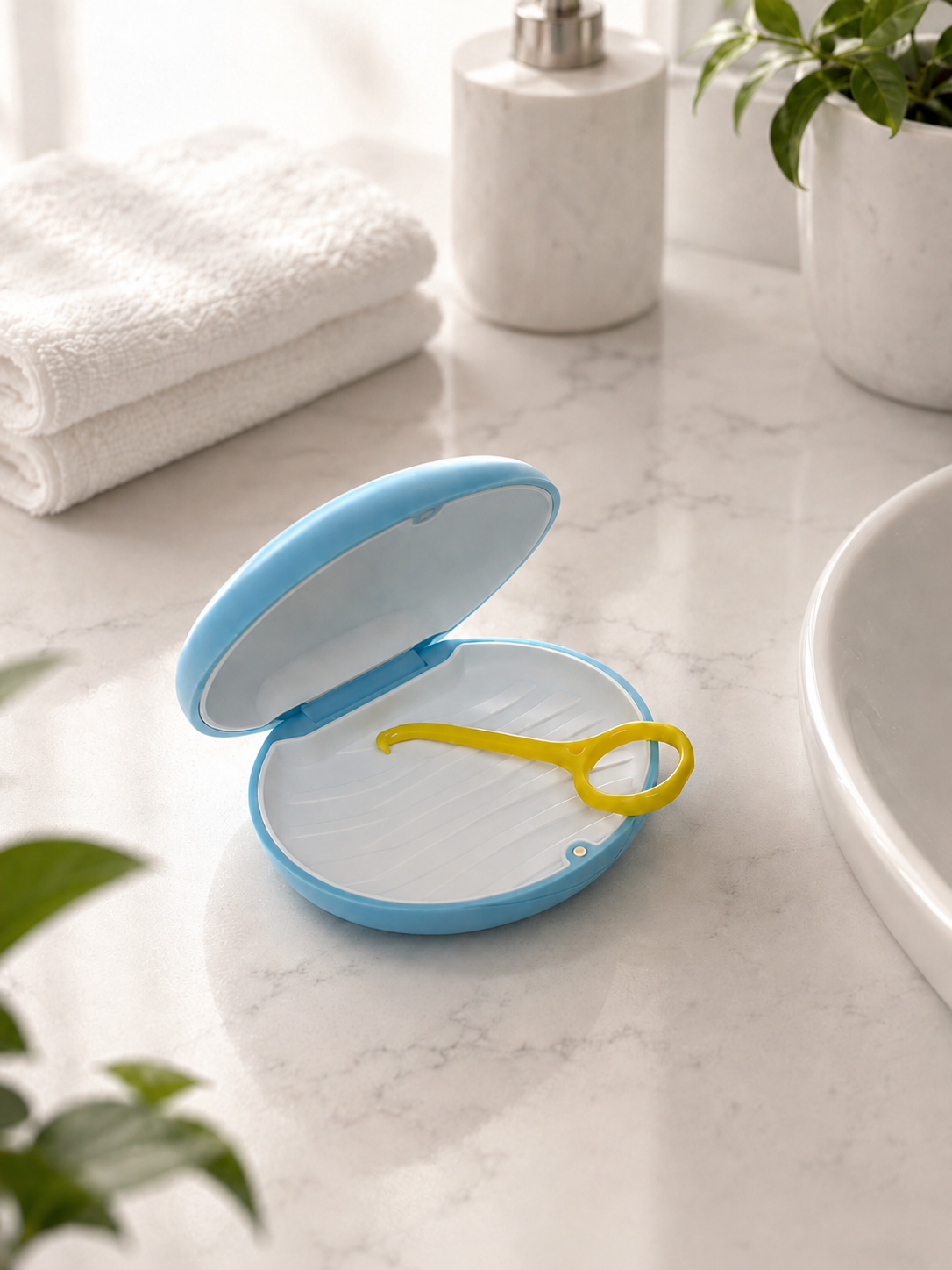 Retainer removal tool in clear aligner or retainer case