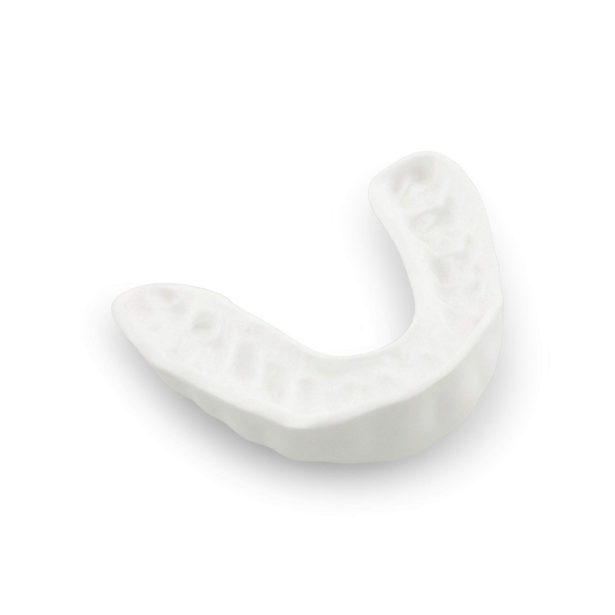 Custom white mouthguard for football, baseball, basketball, rugby, and more.